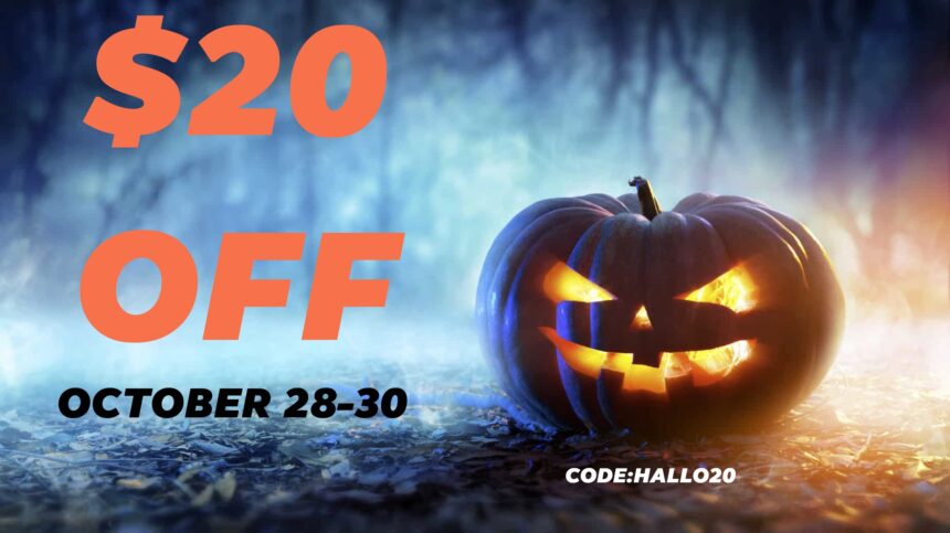 Special $20 discount for Oct 28-30